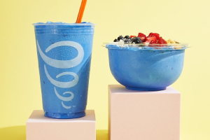 Jamba Juice smoothie and fruit bowl