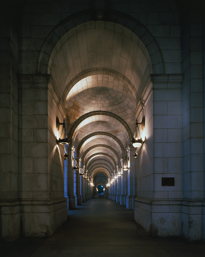 One of Union Station groin vault in the front arcade.