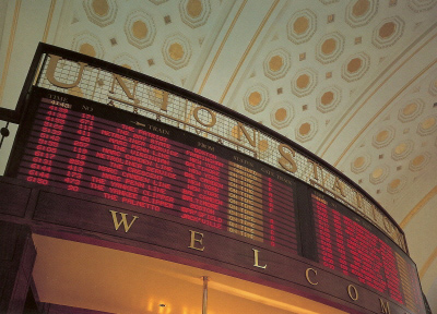 Union Station's trainboard.