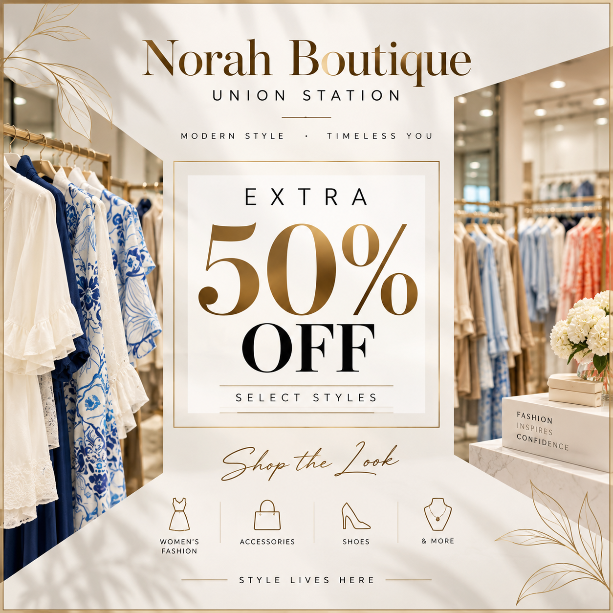 50% off Select Styles at Norah Boutique! icon